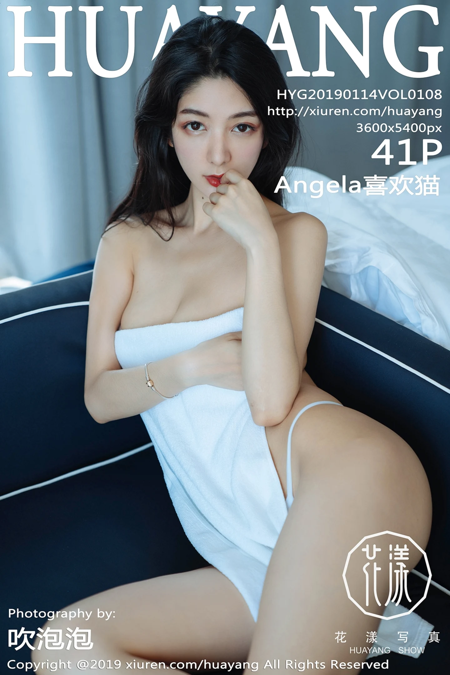 [HuaYang花漾]Vol.108_女神Angela喜欢猫私房红色缕空内衣+白色蕾丝内衣诱惑写真41P-秀人网 - XiuRen.Pro